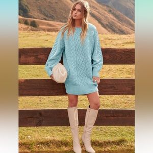 Amazon essentials, light blue oversized sweater dress, size small, never worn.